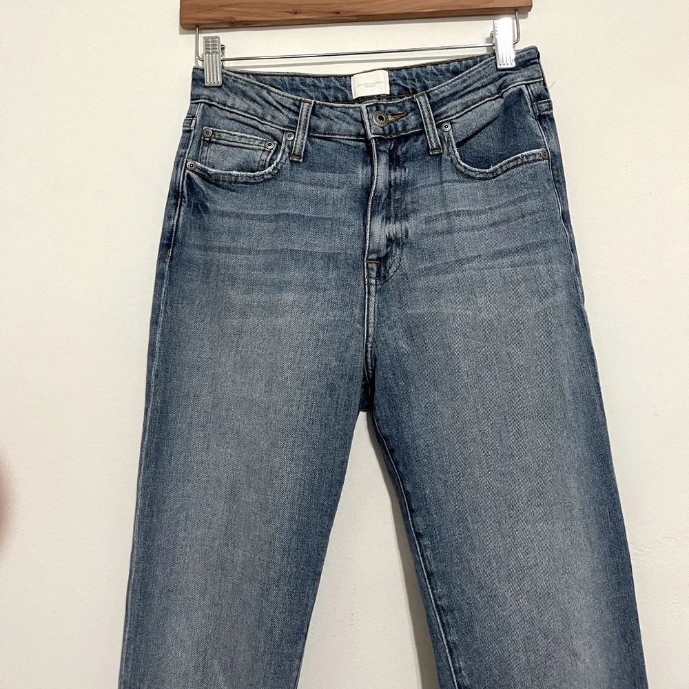 Jonathan Simkhai Womens  River Cayucas High-Rise Straight Jean, Blue